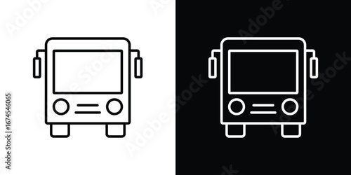 Bus icon design template with outline style