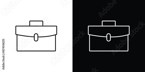 Briefcase icon design template with outline style