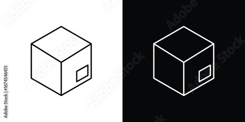 Box icon design template with outline style