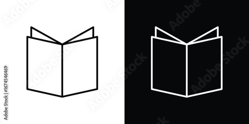 Book open icon design template with outline style