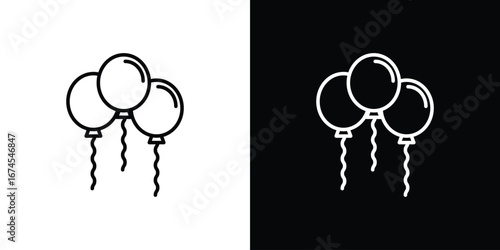 Balloons icon design template with outline style