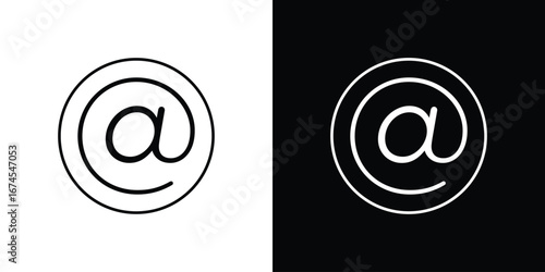 At icon design template with outline style