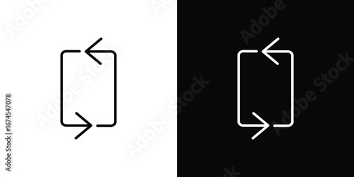 Arrows repeat icon design template with outline style