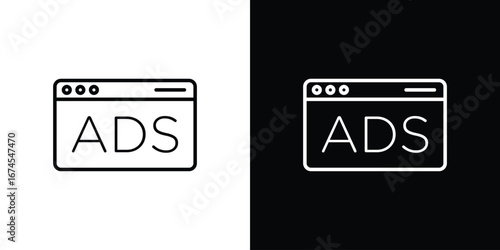 Ad icon design template with outline style