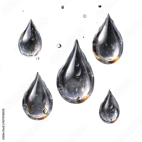 Illustration Semi Realistic Water Drops Collection Isolated