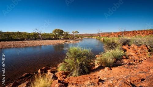 river and bush scene in australian outback