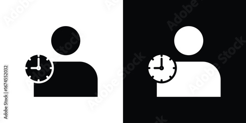 User time icon. filled flat sign for mobile concept and web