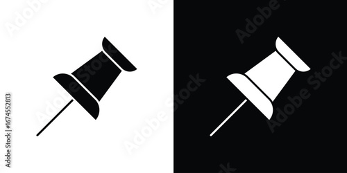 Thumbtack icon. filled flat sign for mobile concept and web