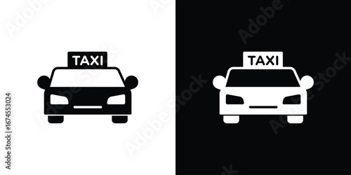 Taxi icon. filled flat sign for mobile concept and web