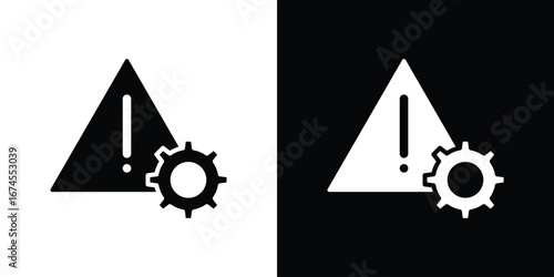 Technical warning icon. filled flat sign for mobile concept and web