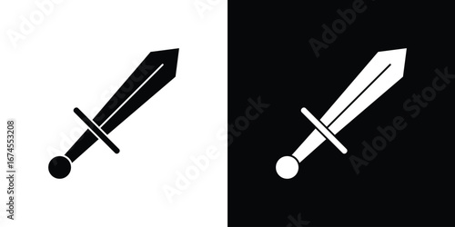 Sword icon. filled flat sign for mobile concept and web