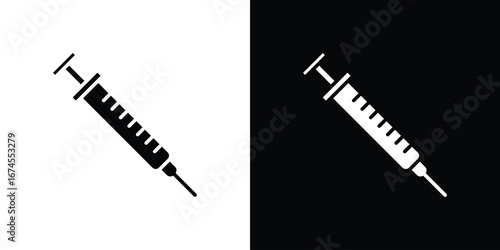 Syringe icon. filled flat sign for mobile concept and web