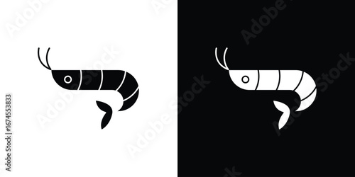 Shrimp icon. filled flat sign for mobile concept and web
