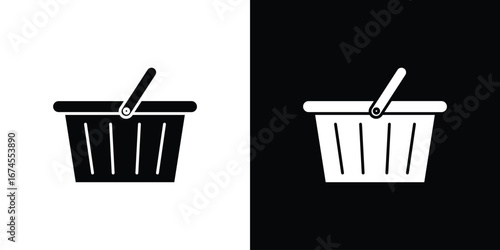 Shopping basket icon. filled flat sign for mobile concept and web