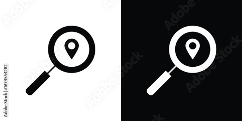 Search Location icon. filled flat sign for mobile concept and web