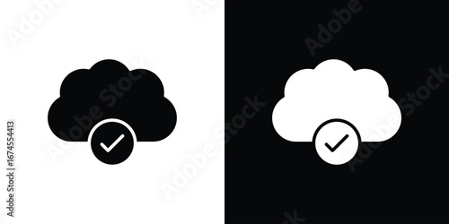 Saved to drive icon. filled flat sign for mobile concept and web