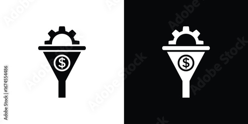 Sales funnel icon. filled flat sign for mobile concept and web