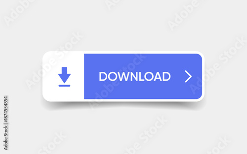 3D download button icon. Upload icon. Down arrow bottom side symbol. Click here button. Save cloud icon push button for UI UX, website, mobile application.