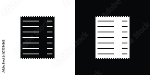 Receipt icon. filled flat sign for mobile concept and web