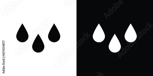 Raindrops icon. filled flat sign for mobile concept and web