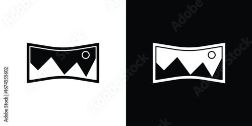 Panoramic icon. filled flat sign for mobile concept and web