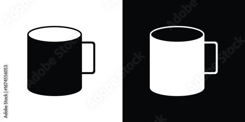 Mug icon. filled flat sign for mobile concept and web