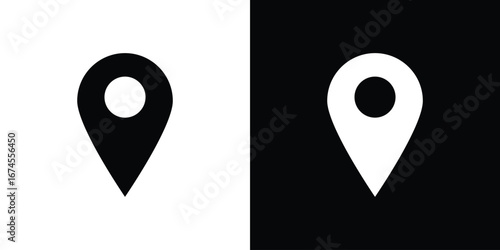 Map marker icon. filled flat sign for mobile concept and web