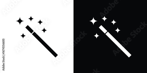 Magic wand icon. filled flat sign for mobile concept and web