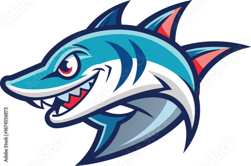 Aggressive barracuda mascot head vector illustration bold outline scalable graphic