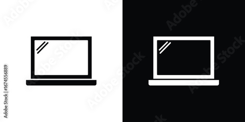 Laptop icon. filled flat sign for mobile concept and web
