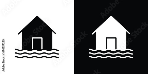 House flood icon. filled flat sign for mobile concept and web
