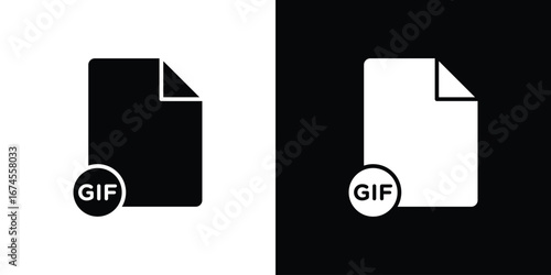 Gif icon. filled flat sign for mobile concept and web