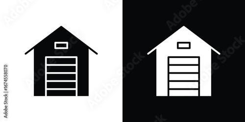 Garage icon. filled flat sign for mobile concept and web