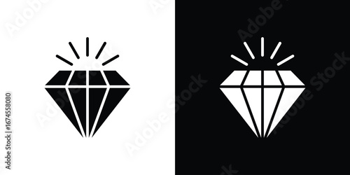 Gem icon. filled flat sign for mobile concept and web