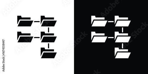 Folder tree icon. filled flat sign for mobile concept and web