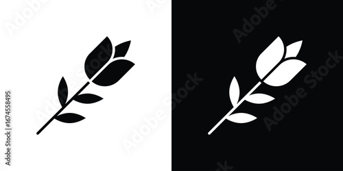 Flower tulip icon. filled flat sign for mobile concept and web