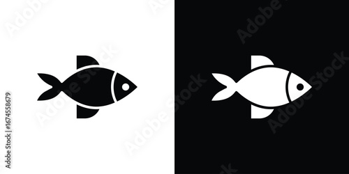Fish icon. filled flat sign for mobile concept and web