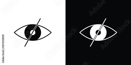 Eye crossed icon. filled flat sign for mobile concept and web