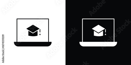E learning icon. filled flat sign for mobile concept and web