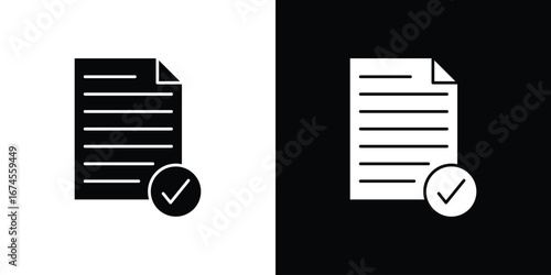 Document accept icon. filled flat sign for mobile concept and web