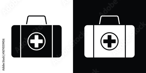 Doctor bag icon. filled flat sign for mobile concept and web