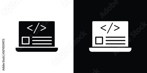 Display code icon. filled flat sign for mobile concept and web