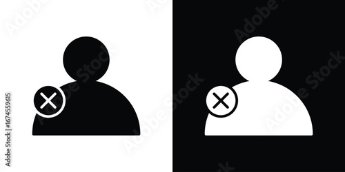 Delete user icon. filled flat sign for mobile concept and web