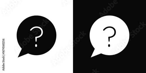 Comment question icon. filled flat sign for mobile concept and web