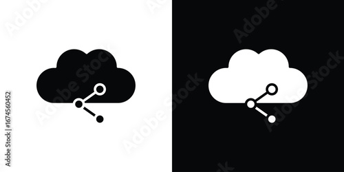 Cloud share icon. filled flat sign for mobile concept and web