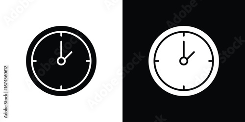 Clock two icon. filled flat sign for mobile concept and web