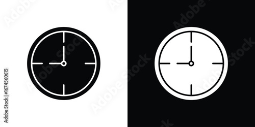 Clock icon. filled flat sign for mobile concept and web