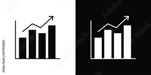 Chart histogram icon. filled flat sign for mobile concept and web