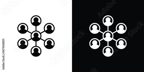 Chart network icon. filled flat sign for mobile concept and web