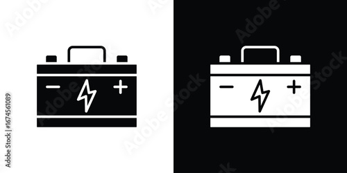 Car battery icon. filled flat sign for mobile concept and web